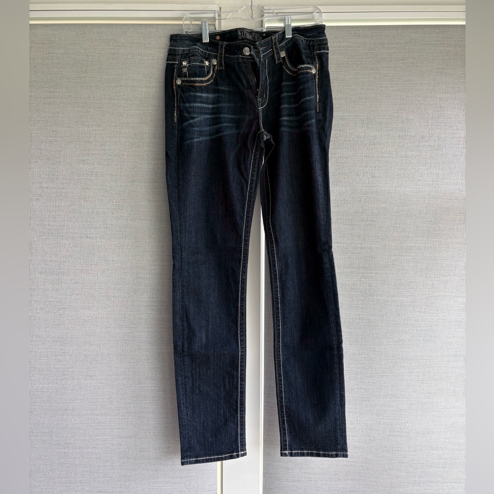 Miss Me Dark Wash Mid-Rise Skinny Jeans Classic Style